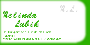 melinda lubik business card